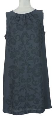 Dámske tmavosivé vzorované šifónové šaty H&M
