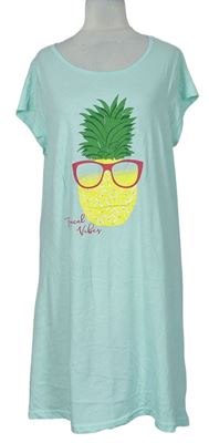 Dámska svetlomodrá nočná košeľa s ananasom George