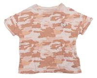 Ružové army crop tričko s potlačou M&S