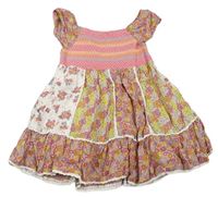 Farebné kvetinové žabičkové šaty Matalan