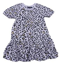 Fialové bavlnené šaty s leopardím vzorom George