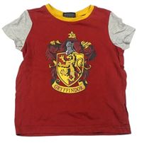 Červeno-šedé tričko s potiskem Harry Potter 