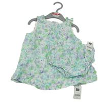 Nové - 2set- bílé květinové plátěné šaty+ kalhotky Dunnes