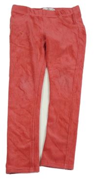 Tmavorůžové žebrované sametové tregíny M&S