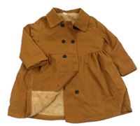 Hnedý šušťákový zateplený kabát Shein