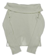 Biely rebrovaný crop sveter H&M