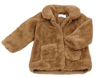 Hnedý kožušinový podšitý kabát H&M