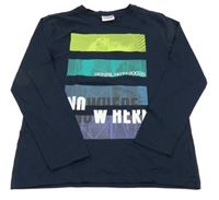 Tmavomodré triko s potiskem Yigga