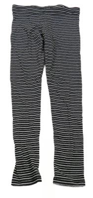 Čenro-sivo-strieborné pruhované legíny F&F