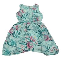 Mint šaty s kvetinami a rymabi H&M