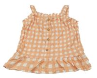 Ružovo-biely kockovaný top F&F