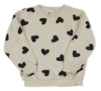 Béžová mikina so srdiečkami F&F