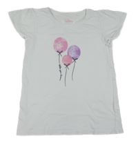 Biele tričko s balónky