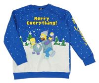Modro-bílá mikina se sněhem a Simpsonovými Primark