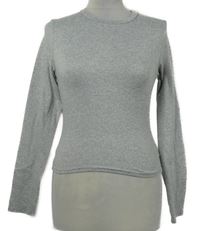 Dámske sivé melírované crop tričko Shein