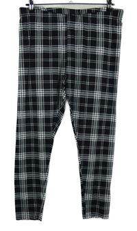 Dámske čierno-biele kockované legíny Primark