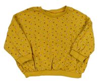 Okrová kvietkovana oversized mikina Matalan