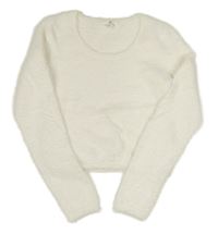Smotanový chlpatý crop sveter H&M