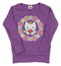 Fialové triko s Kitty 