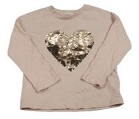 Světlerůžové triko s překlápěcími flitry Next