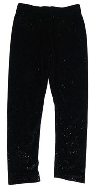 Černé sametové žebrované třpytivé kalhoty Dopodopo
