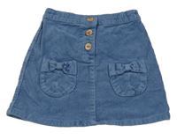 Modrá menšestrová sukňa s vreckami Tu