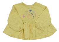 Žltá mikina s dúhou a srdiečkami Next