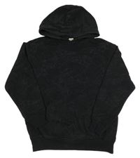 Čierna vzorovaná mikina s kapucňou H&M