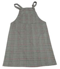 Šedo-černo-červené vzorovano/kostkované laclové šaty C&A