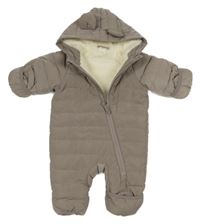 Hnedošedé á šušťáková zimná kombinéza s kapucňou H&M