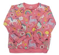 Ružová mikina s jednorožcami F&F