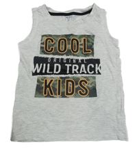 Světlešedé tílko s nápisem dopo