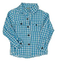 Modro-biela kockovaná košeľa