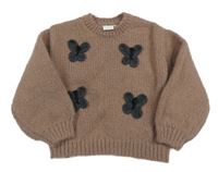 Starorůžový svetr s motýly Zara