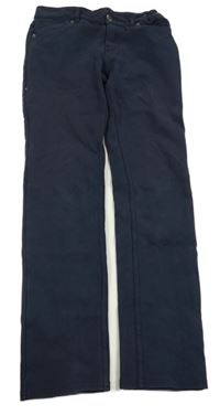 Tmavomodré teplákové skinny nohavice GAP