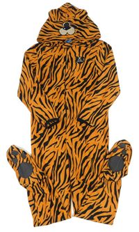 Oranžovo-čierna fleecová kombinéza s kapucí - tiger Primark