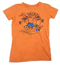 Oranžové tričko s potlačou Chapter young