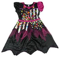 Kockovaným - Čierno-farebné saténové šaty George