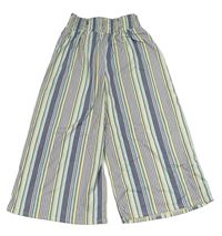 Farebné pruhované culottes nohavice