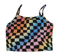 Farebně kockovaný crop top Shein