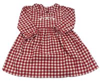 Červeno-biele kockované šaty s kvietkami Matalan