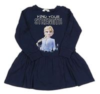 Tmavomodré teplákové šaty s Frozen H&M