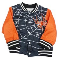 Tmavomodro-červená baseballová mikina so Spider-manem