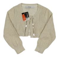 Nové - Béžovo-zlaté svetrové bolerko s flitrami George