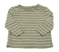 Světlekhaki-biele pruhované tričko Impidimpi