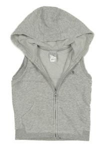 Sivá melírovaná tepláková vesta s kapucňou Domyos