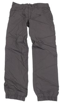 Nové - Šedé plátěné podšité cuff kalhoty Kiki&Koko