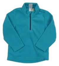 Azurová funkčná fleecová mikina Decathlon