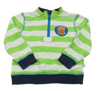 Limetkovo-biela pruhovaná mikina s psíkom Liegelind