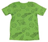 Limetkové tričko s raketami 